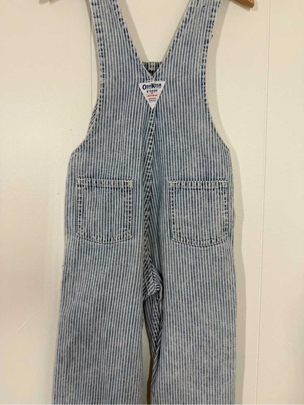 OshKosh B’Gosh Vintage Made in USA Paper Tag Striped Overalls